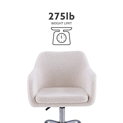 Linon Home Decor Products Linon Brooklyn Sherpa Office Chair, Ivory