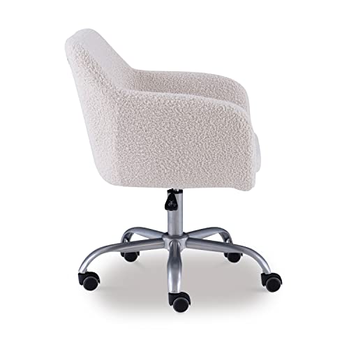 Linon Home Decor Products Linon Brooklyn Sherpa Office Chair, Ivory