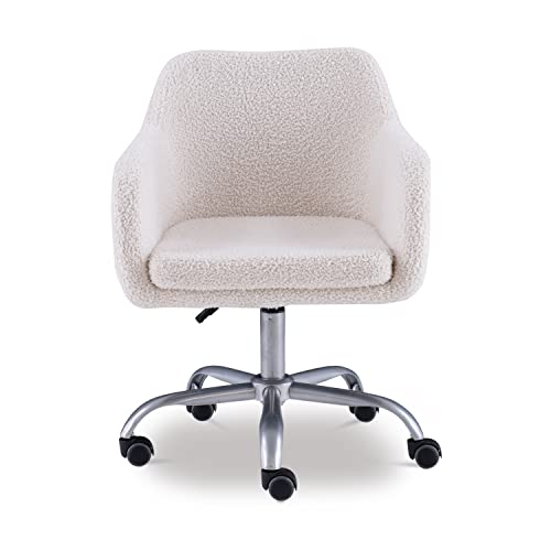 Linon Home Decor Products Linon Brooklyn Sherpa Office Chair, Ivory