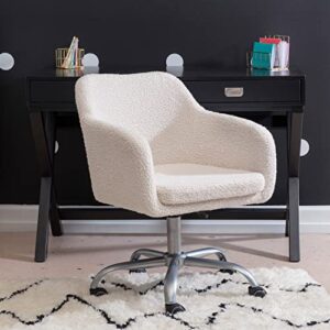 Linon Home Decor Products Linon Brooklyn Sherpa Office Chair, Ivory