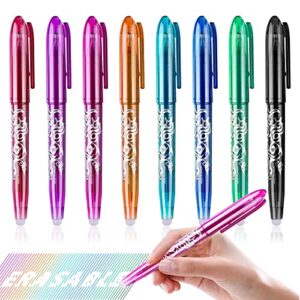 hirsrian erasable pens, erasable gel ink colors pen, 0.5mm fine point ballpoint pens quick-drying gel erasable pen for adults kids students school office stationary supplies gifts