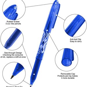 Hirsrian Erasable Pens, Erasable Gel Ink Colors Pen, 0.5mm Fine Point Ballpoint Pens Quick-drying Gel Erasable Pen for Adults Kids Students School Office Stationary Supplies Gifts