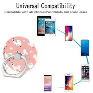 (3 Pack) Mobile Phone Ring Holder Finger Grip,Alpaca Llama Animal Cactus Cell Phone Stand Collapsible Kickstand Compatible with All Smartphone