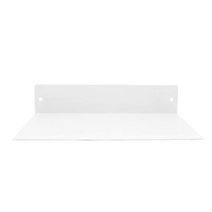 Buhbo Floating Shelf Wall Mounted (8 inch x 12 inch) Heavy Duty Industrial Modern Steel, White