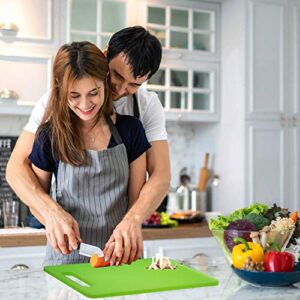 Fotouzy Plastic Utility Cutting Board with Handles, Food Safe PP Material, Dishwasher Safe, Thick Chopping Board, Large Size, Easy Grip Handle, for Kitchen (White)