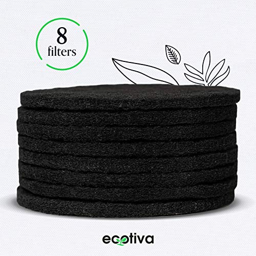 8 Pack - Compost Bin Filters - Compost Filter - Charcoal Filters for Compost Bucket for Kitchen - Activated Charcoal Filter Sheets - Carbon Filters Compost Caddy - Compost Bin Charcoal Filters