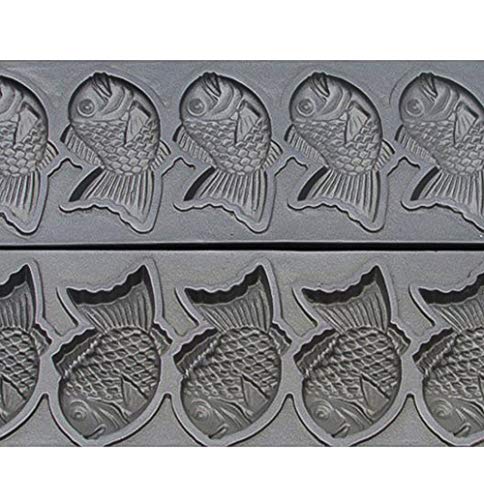 ALDKitchen Taiyaki Maker | Fish-Shaped Waffle Iron | Nonstick (6 Pcs (Closed-Mouth Fish))