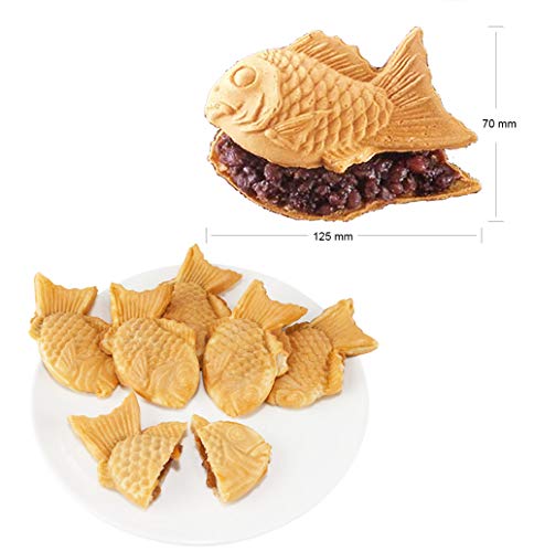 ALDKitchen Taiyaki Maker | Fish-Shaped Waffle Iron | Nonstick (6 Pcs (Closed-Mouth Fish))