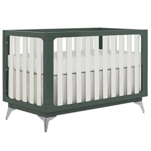 sweetpea baby ultra modern 4-in-1 convertible crib in green in olive, greenguard gold certified , 58.5x30x47 inch (pack of 1)