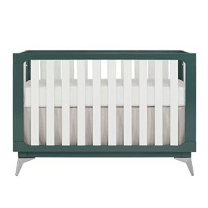 Sweetpea Baby Ultra Modern 4-in-1 Convertible Crib in Green in Olive, Greenguard Gold Certified , 58.5x30x47 Inch (Pack of 1)