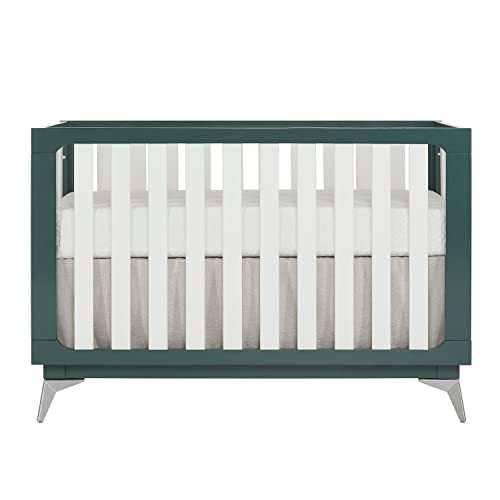 Sweetpea Baby Ultra Modern 4-in-1 Convertible Crib in Green in Olive, Greenguard Gold Certified , 58.5x30x47 Inch (Pack of 1)