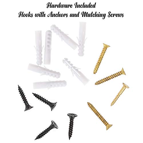 IndianShelf 2 Pack Hooks | Coat Hook Hardware | Turquoise Entryway Hook | Wood Key Hooks for Wall | Square Cut Hooks for Hanging Bags on Wall [10.16 Cm]