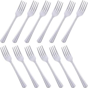 dinner forks set of 12,dominion heavy duty forks,stainless steel silverware table forks mirror polished forks for kitchen, matching spoons or knifes, commercial restaurant easy to clean, 7 inches