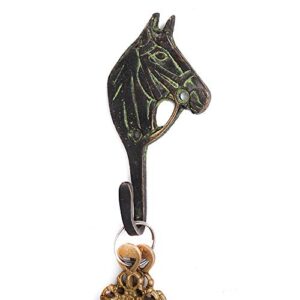 indianshelf 2 pack hook | coat hanger hooks | black wall hooks decorative | brass hook hat | western horse key hanging hooks [12.70 cm]