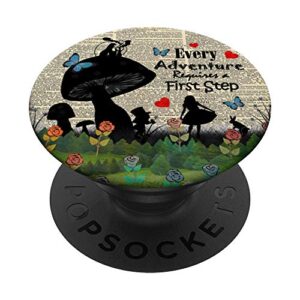 every adventure requires a first step - alice in wonderland popsockets popgrip: swappable grip for phones & tablets