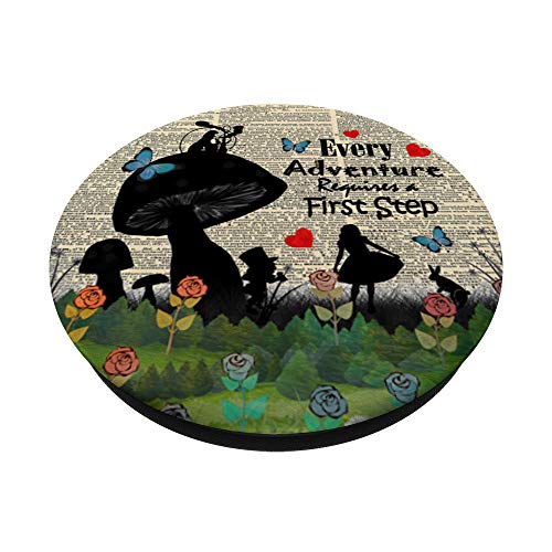 Every Adventure Requires a First Step - Alice In Wonderland PopSockets PopGrip: Swappable Grip for Phones & Tablets