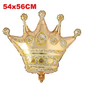 Big Rose gold crown foil balloons crown happy birthday party decorations kids toy baby shower foil balloon surprise gift (Gold)