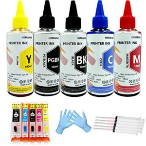 hemaink empty refillable ink cartridge and 500ml ink compatible for canon 280xxl 281xxl pgi-280xxl cli-281xxl for pixma tr8620 tr8622 ts6220 tr8520 ts9520 ts6120 tr7520 ts9521c ts6320 ts702 printer