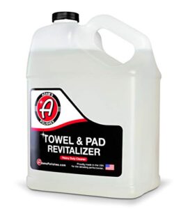 adam's microfiber towel & pad cleaner - keep your detailing cloths, applicators, & pads bright and soft to ensure a scratch free surface - tough on grime, gentle on microfiber & pads (gallon)