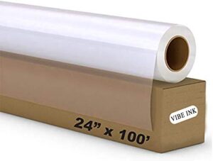 rolls of 24" inches x 100' feet- 5 mil - waterproof screen printing inkjet film transparency for epson hp canon (water-based-dye and pigment ink) printers 2"core (1)