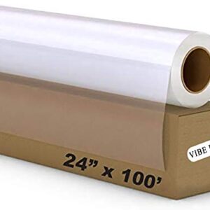 Rolls of 24" inches x 100' feet- 5 MIL - Waterproof Screen Printing Inkjet Film Transparency for EPSON HP Canon (Water-Based-dye and Pigment Ink) Printers 2"core (1)