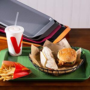 Eslite 6-Piece Plastic Fast Food Tray,16.9 by 11.8-Inches,Assorted Colors