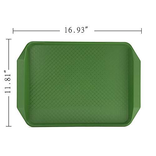 Eslite 6-Piece Plastic Fast Food Tray,16.9 by 11.8-Inches,Assorted Colors