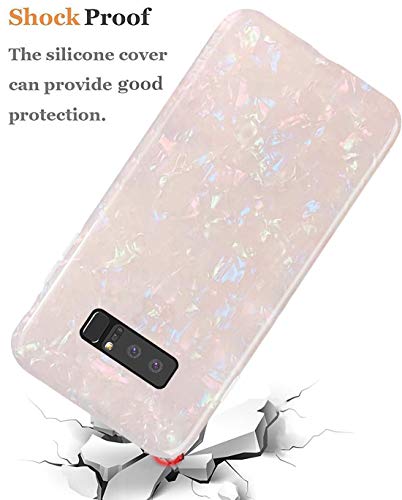 J.west Galaxy Note 8 Phone Case, Luxury Sparkle Glitter Opal Pearly Print Translucent Slim Fashion Design Soft Silicone Phone Case Cover for Girls Women for Samsung Galaxy Note 8 Colorful