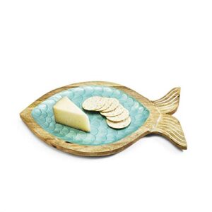 two's company shimmering scales fish tray, hand-crafted