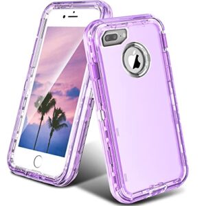 oribox case compatible with iphone 7 plus case, compatible with iphone 8 plus case, heavy duty shockproof anti-fall clear case