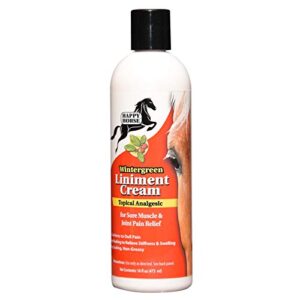 harris happy horse liniment, wintergreen cream for sore muscle & joint pain relief, 16oz