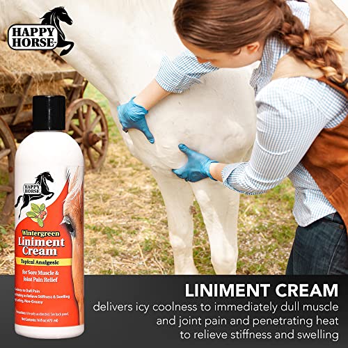 HARRIS Happy Horse Liniment, Wintergreen Cream for Sore Muscle & Joint Pain Relief, 16oz