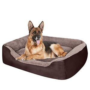 puppbudd dog beds for large dogs, rectangle washable dog bed comfortable and breathable pet sofa warming orthopedic dog bed for large medium dogs