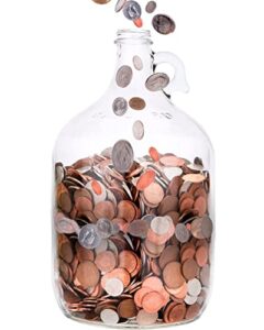 skywin swear jar - large glass money jar and adult piggy bank for storing coin & change