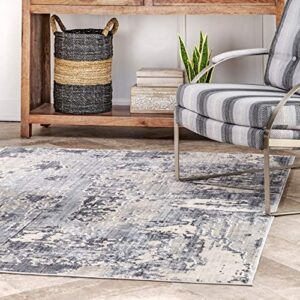 nuloom levitan abstact area rug, 3' x 5', silver
