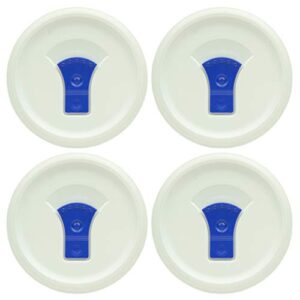 corningware fw16 french white lid with vented blue tab casserole replacement lid - 4 pack