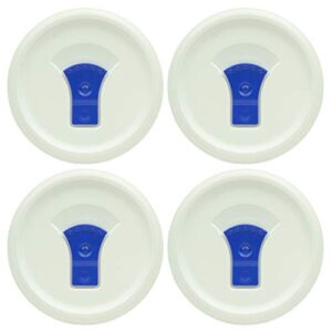 Corningware FW16 French White Lid with Vented Blue Tab Casserole Replacement Lid - 4 Pack