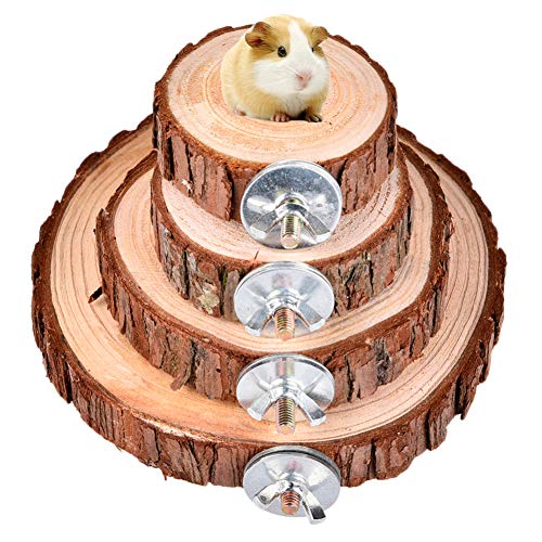 Small Pets Squirrel Hamster Parrot Bird Playing Toy | Wooden Board Jumping Platform Pet Stand