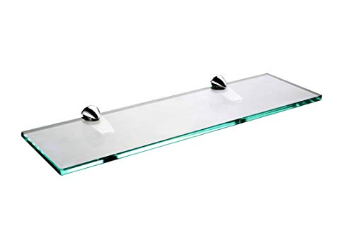 XVL 15.5-Inch Bathroom Glass Shelf, Chrome GS3004B-L