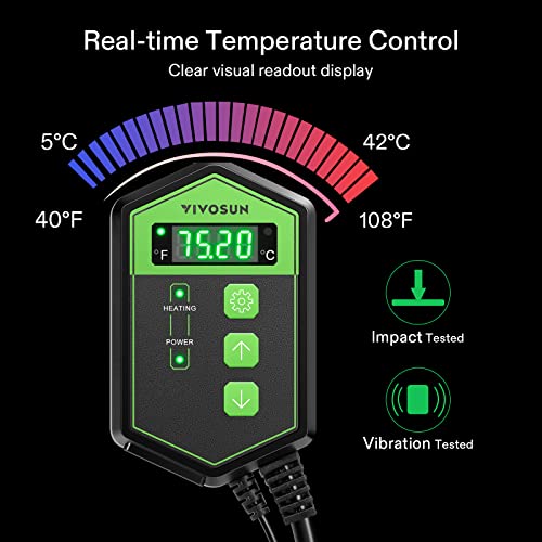 VIVOSUN 10"x20.75" Seedling Heat Mat and Digital Thermostat Combo Set MET Standard