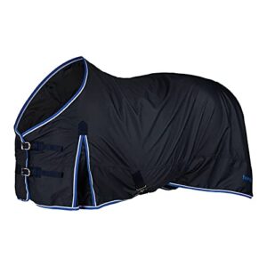 horze glasgow light weight waterproof turnout horse sheet (no fill) - dark blue - 75 in