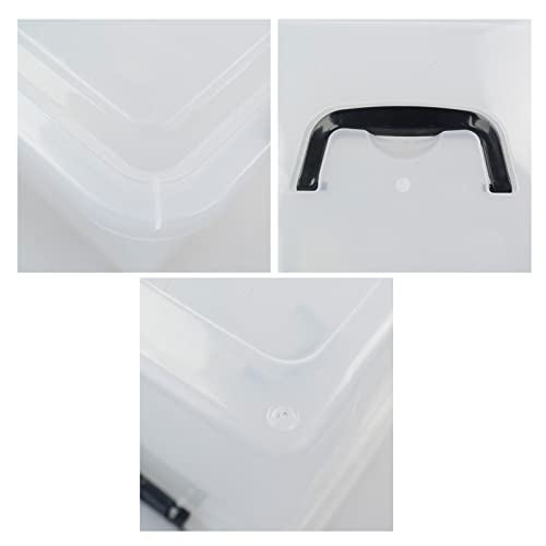 Doryh 17.5 L Plastic Storage Bin with Lid, Clear Latching Box, 4 Packs