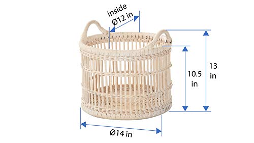 Kouboo Rattan Basket, White-wash small