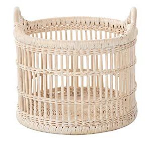 Kouboo Rattan Basket, White-wash small