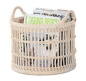 Kouboo Rattan Basket, White-wash small