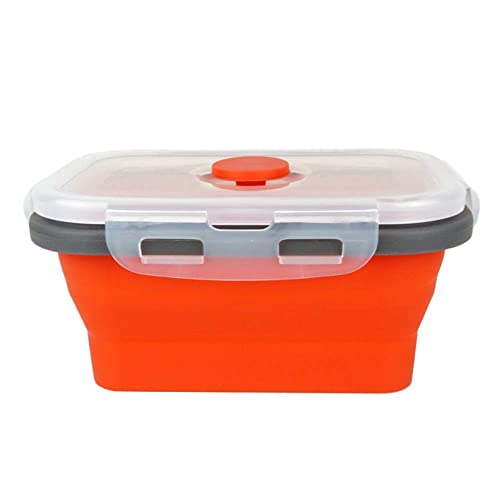 CARTINTS Set of 3 Collapsible Food Storage Containers Collapsible Silicone Bowls, Silicone Lunch Containers with Airtight Lids, Microwave and Freezer Safe, 500ml