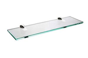 xvl 15.5-inch bathroom glass shelf, brushed nickel gs3004a-l