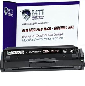 mti compatible 414a micr oem modified replacement for w2020a toner | color enterprise m455dn mfp m480f pro m454dw m454dn mfp m479fdw m479fdn printer | check printing magnetic ink cartridge
