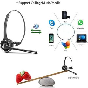 Office Headset with Mic,Wireless Bluetooth Headphone,Noise Cancelling Trucker Bluetooth Headset,Handsfree Headset with Charging Dock for Call Center,Home,Smartphones,PC