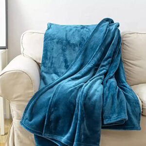 Home Must Haves Turquoise Blue Ultra Soft Plush Warm Cozy Lightweight Fleece Microfiber King Size Bed Throw Blanket, Teal Flannel